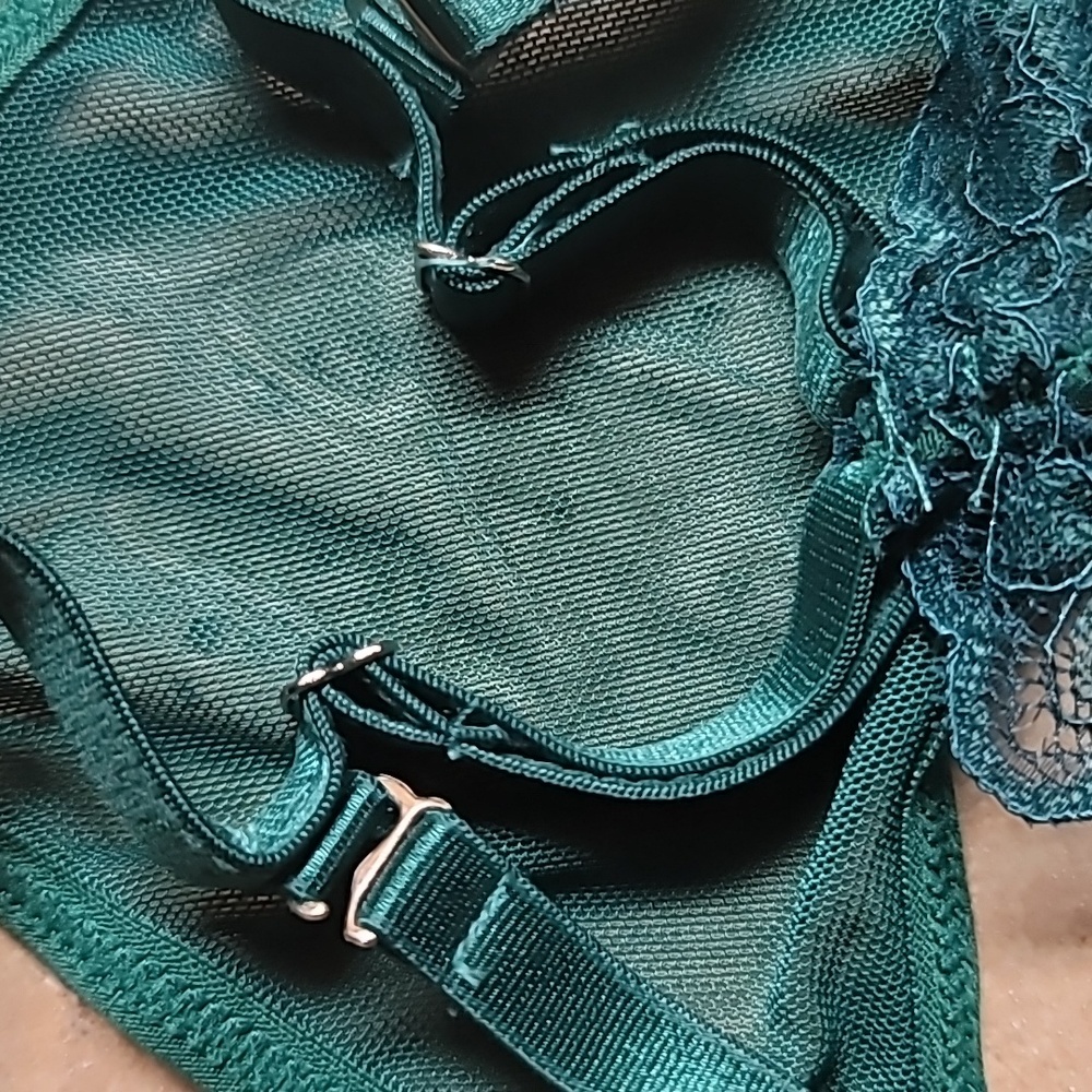 ADOME Dark Green 2-Piece Sexy Strappy Bralette and G-String Lingerie Set, XXL - Picture 10 of 12